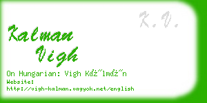 kalman vigh business card